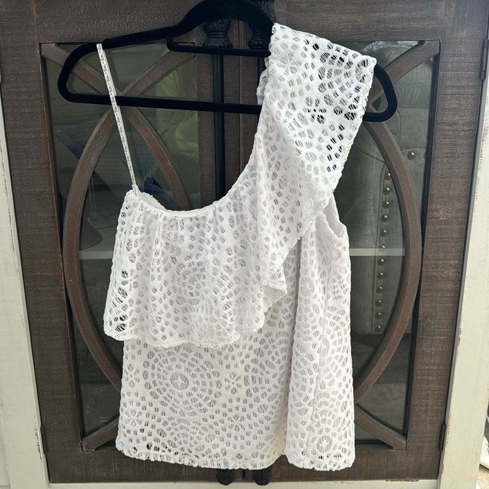 Lilly Pulitzer One Shoulder Top white